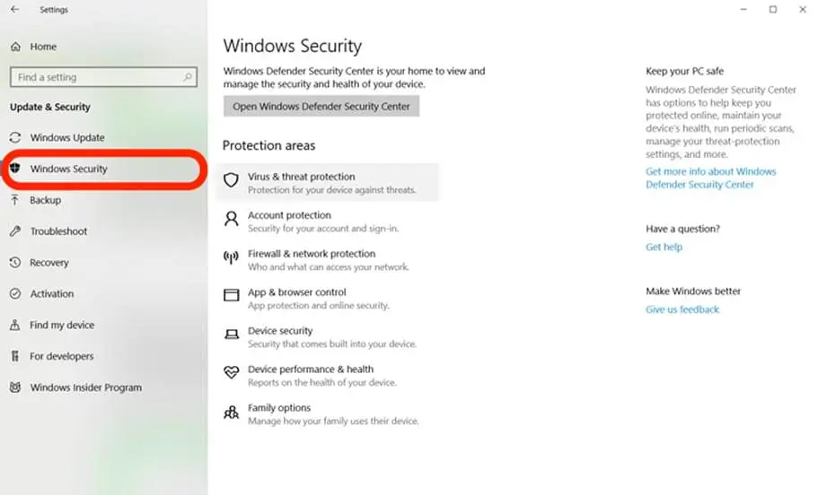 &bull; افزایش امنیت ویندوز 10 و نحوه فعالسازی Windows Defender دی 1404
