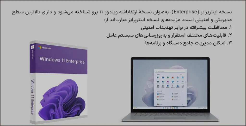معرفی انواع ورژن ها و تفاوت نسخه های ویندوز 11 + مقایسه 6 مایکروسافت لایسنس • معرفی انواع ورژن ها و تفاوت نسخه های ویندوز 11 + مقایسه شهریور 1404