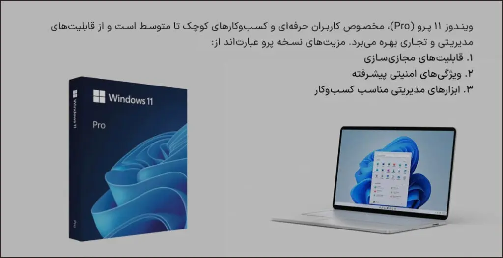 معرفی انواع ورژن ها و تفاوت نسخه های ویندوز 11 + مقایسه 4 مایکروسافت لایسنس • معرفی انواع ورژن ها و تفاوت نسخه های ویندوز 11 + مقایسه شهریور 1404