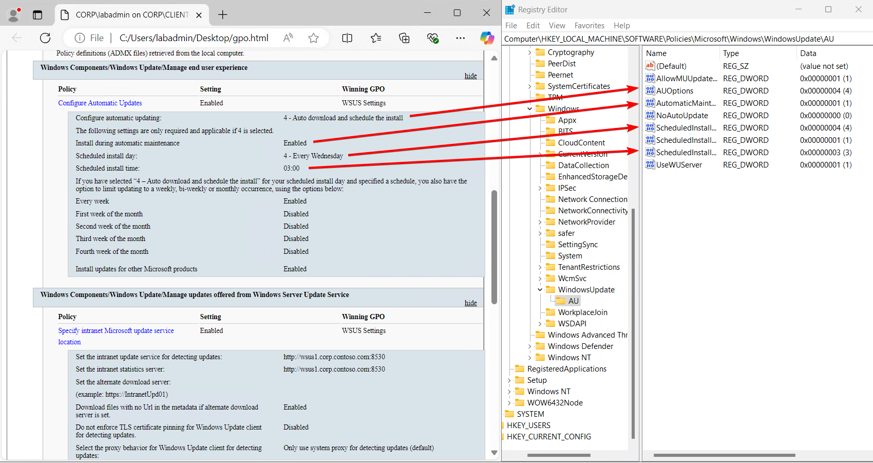 &bull; راهنمای کامل شما برای تنظیمات رجیستری به‌روزرسانی ویندوز: WSUS، Intune و ConfigMgr خرداد 1405