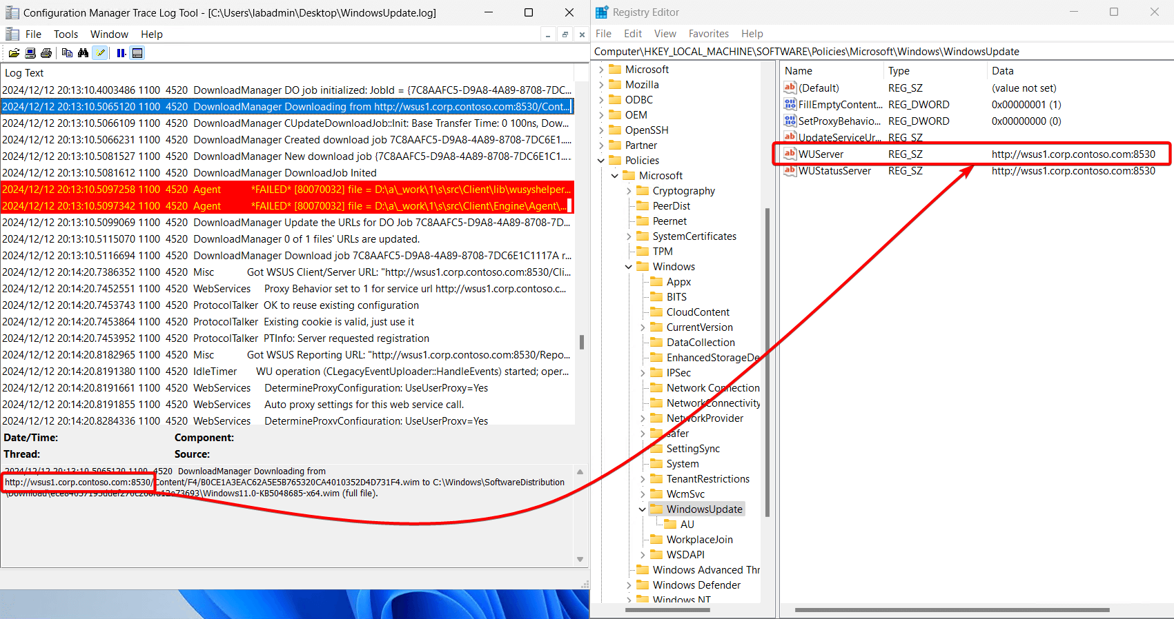 &bull; راهنمای کامل شما برای تنظیمات رجیستری به‌روزرسانی ویندوز: WSUS، Intune و ConfigMgr بهمن 1404