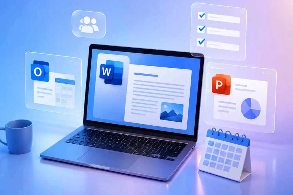 افزایش بهره‌وری و مدیریت کارهای روزانه با Microsoft 365، Outlook، Word، PowerPoint و تقویم