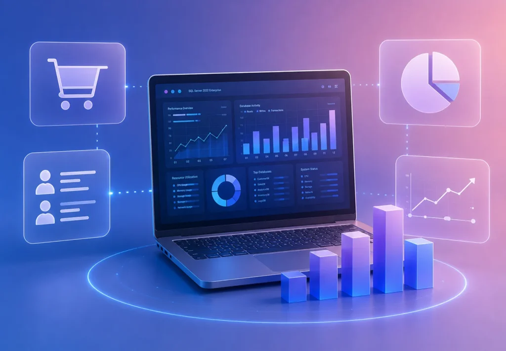 تحلیل داده و نمایش عملکرد کسب‌وکار با SQL Server 2022 Enterprise