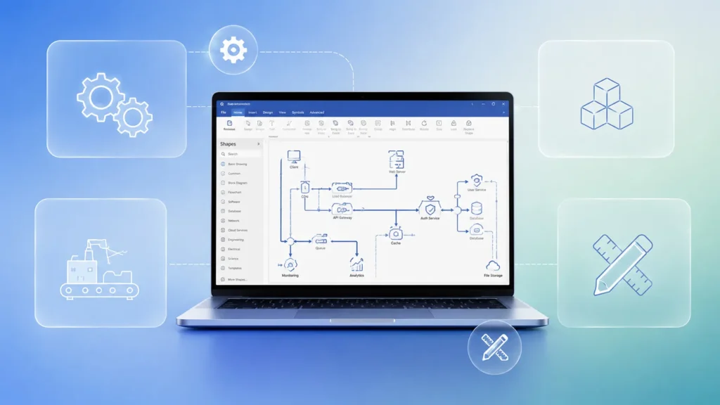 Microsoft Visio 2024 Professional برای طراحی نقشه‌های مهندسی و فرآیندهای صنعتی