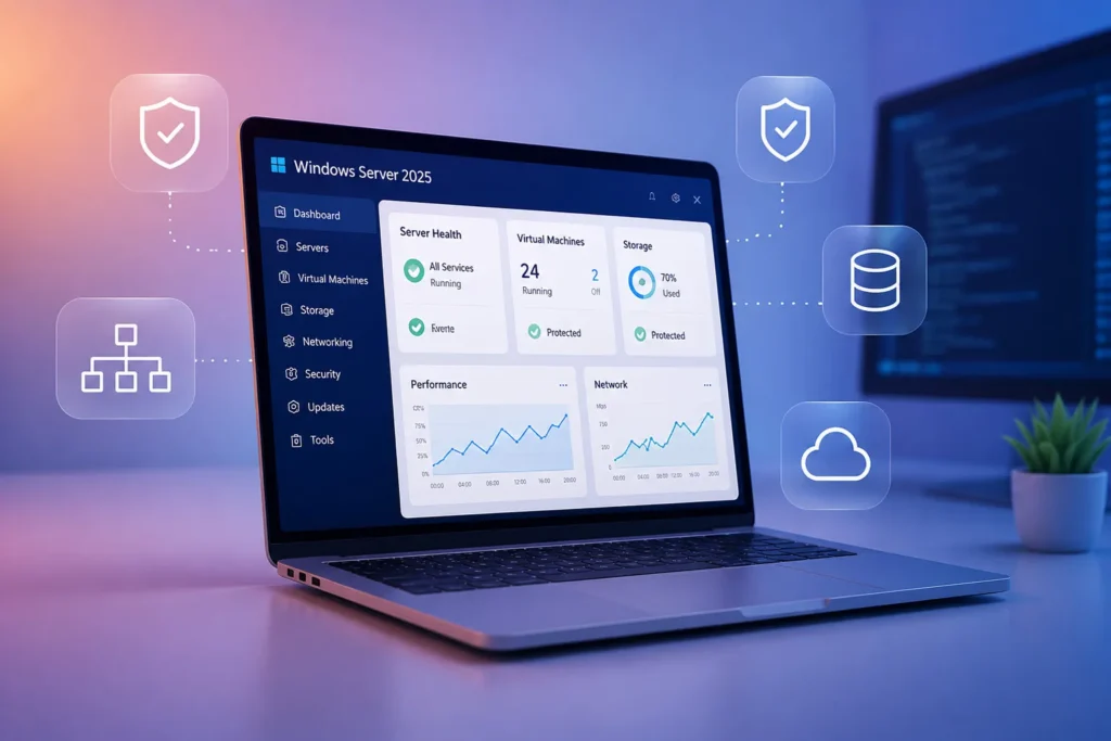 مدیریت یکپارچه زیرساخت محلی و Microsoft Azure با Windows Server 2025 Standard در محیط Hybrid برای کنترل سرورها، امنیت و منابع سازمانی
