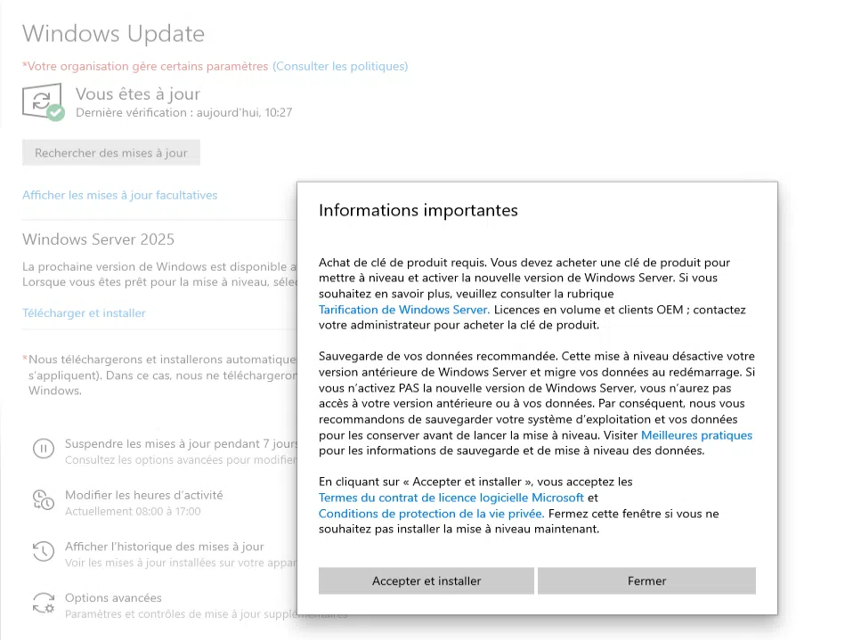&bull; نحوه ارتقای ویندوز سرور ۲۰۱۹ یا ۲۰۲۲ به ویندوز سرور ۲۰۲۵ از طریق Windows Update مهر 1405