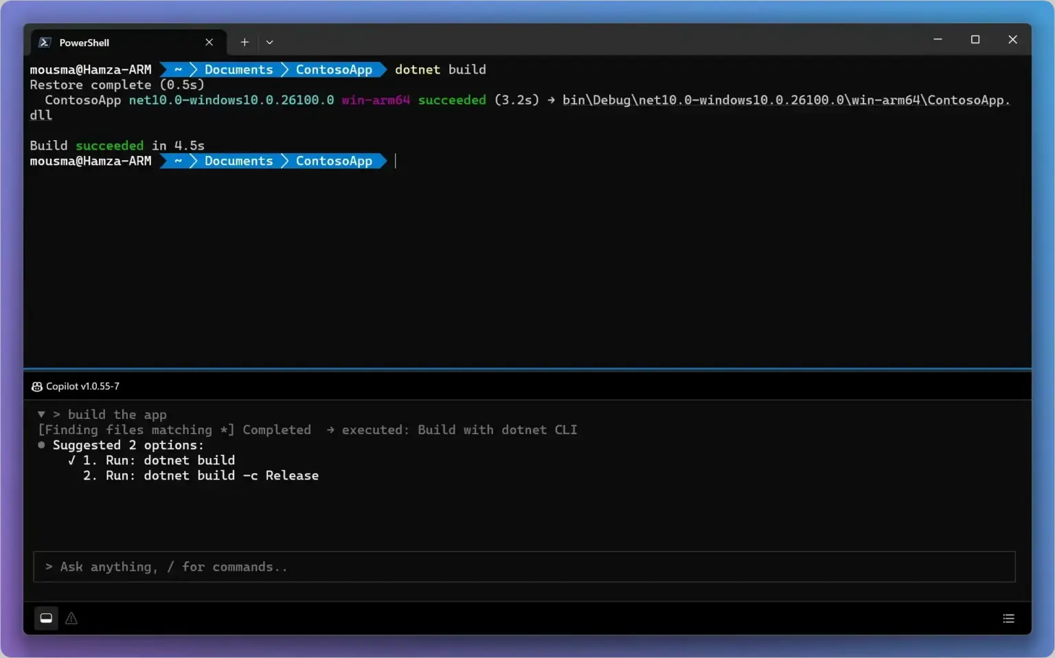 &bull; Microsoft Intelligent Terminal 0.1؛ نسل جدید ترمینال مایکروسافت با قابلیت‌های هوش مصنوعی شهریور 1405